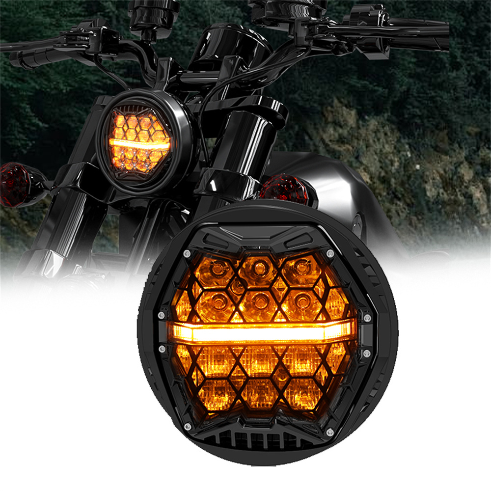 Universal Motorcycle Led Headlight Projector - Faro de proyección LED redondo de