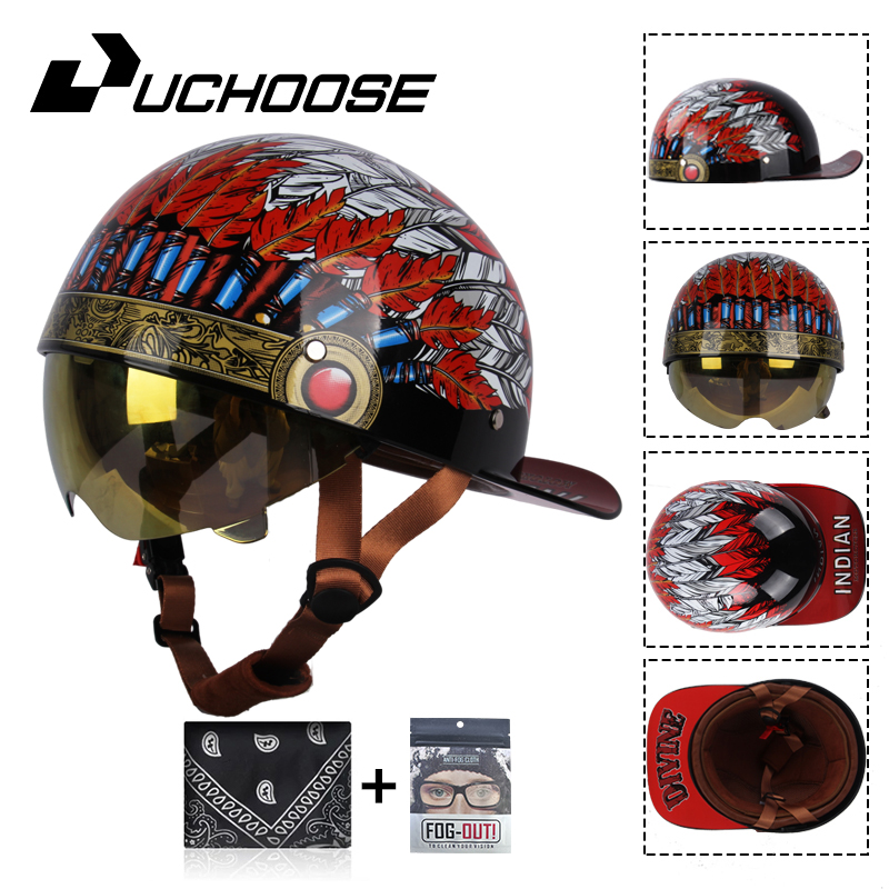 Vintage Open Face Retro Helmet - Gorra de béisbol de cara abierta