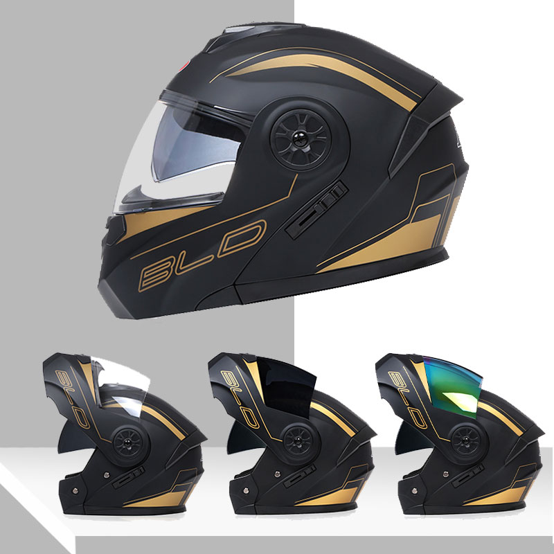 Dual Visor Motorcycle Racing Helmet - Casco de doble lente Modular de