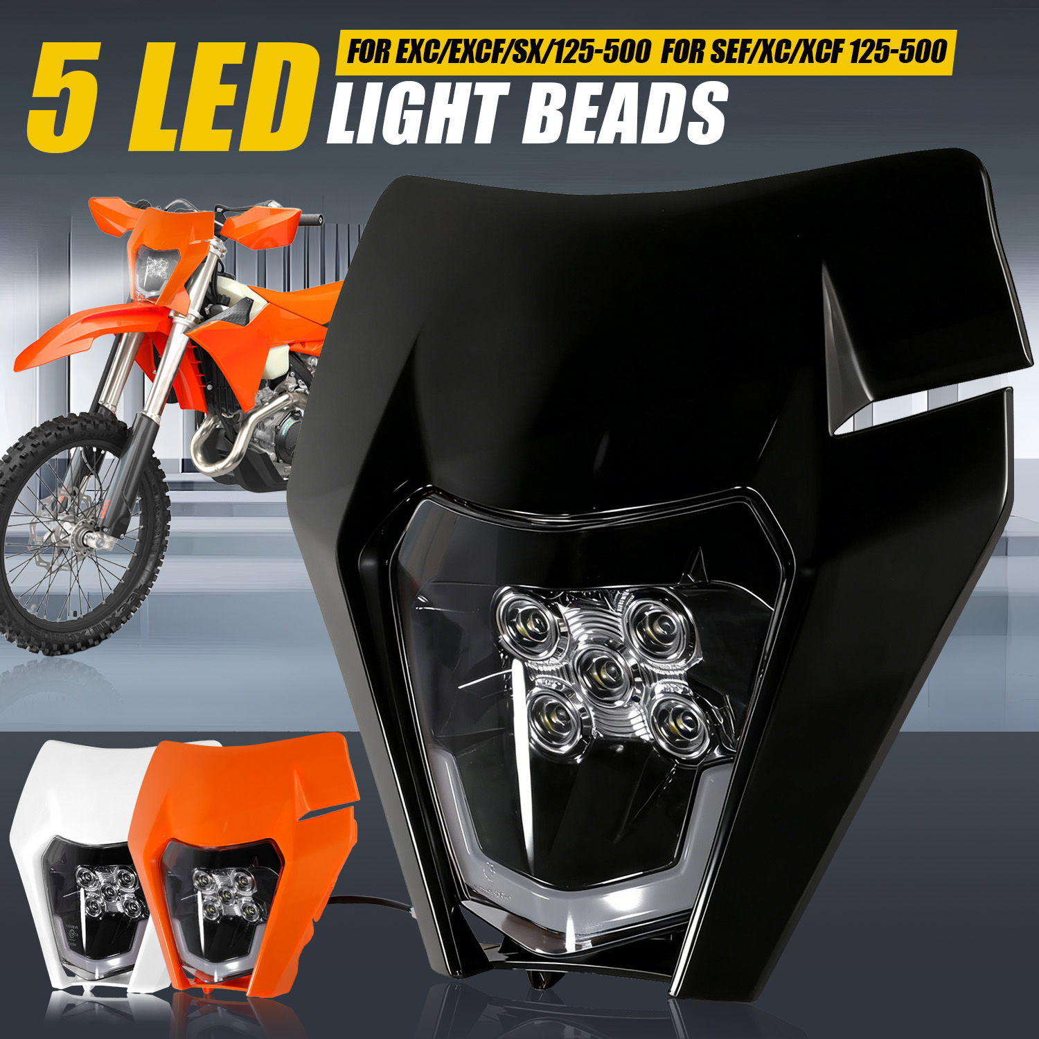 Universal Motorcycle Led Headlight Projector - Faro Delantero Universal de 5 LED