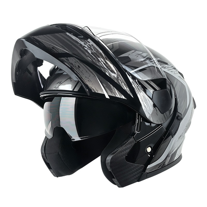 Modular Flip Up Motorcycle Helmet Dot Approved - Casco de motocicleta modular con doble