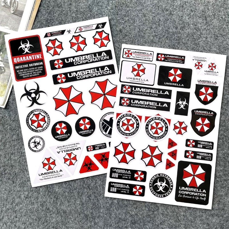 Motorcycle Helmets - Pegatinas de advertencia de Resident Evil