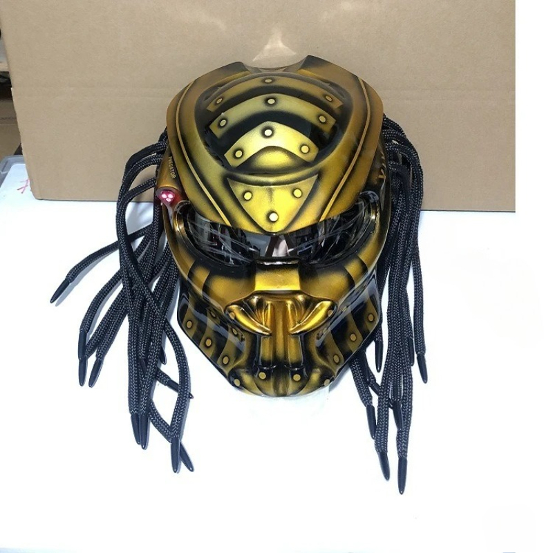 Custom Predator Motorcycle Helmet - Casco de Motocicleta Integral de Fibra