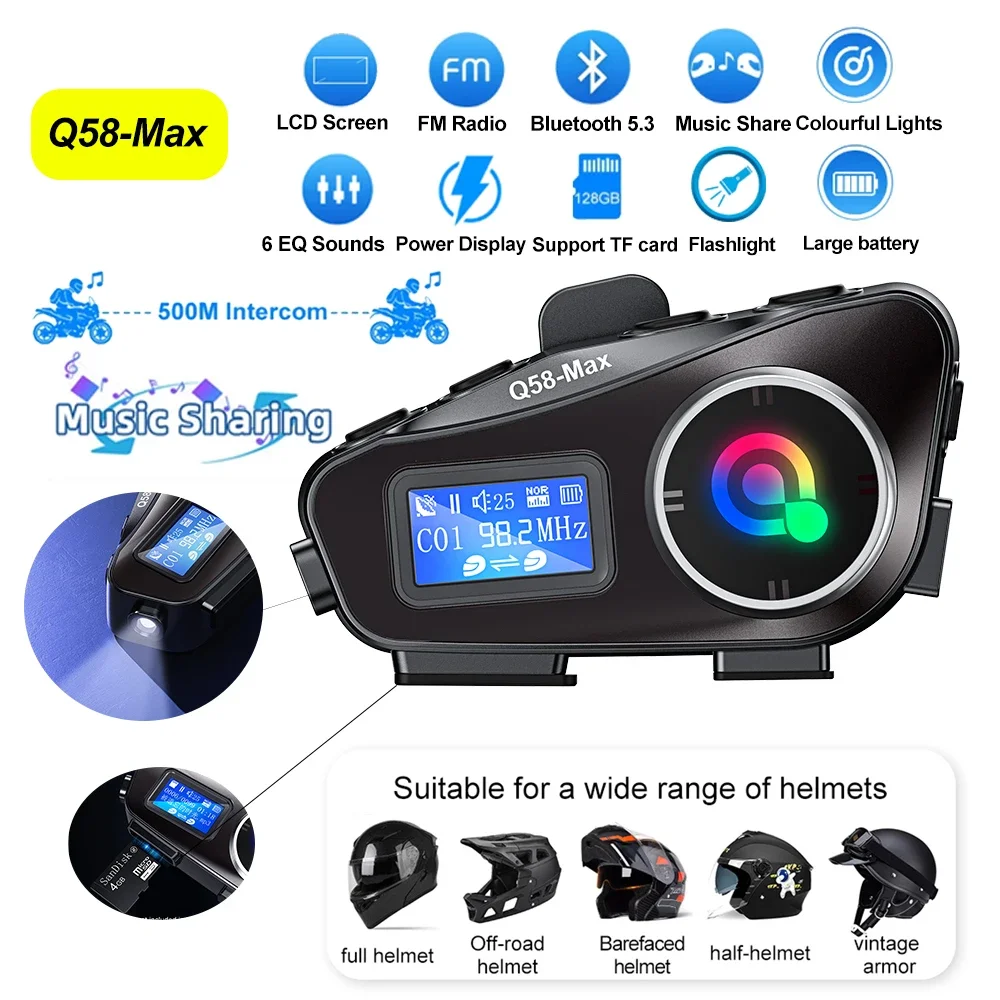 Universal Motorcycle Helmet Intercom Headset - Intercomunicador para casco de motocicleta, interfono