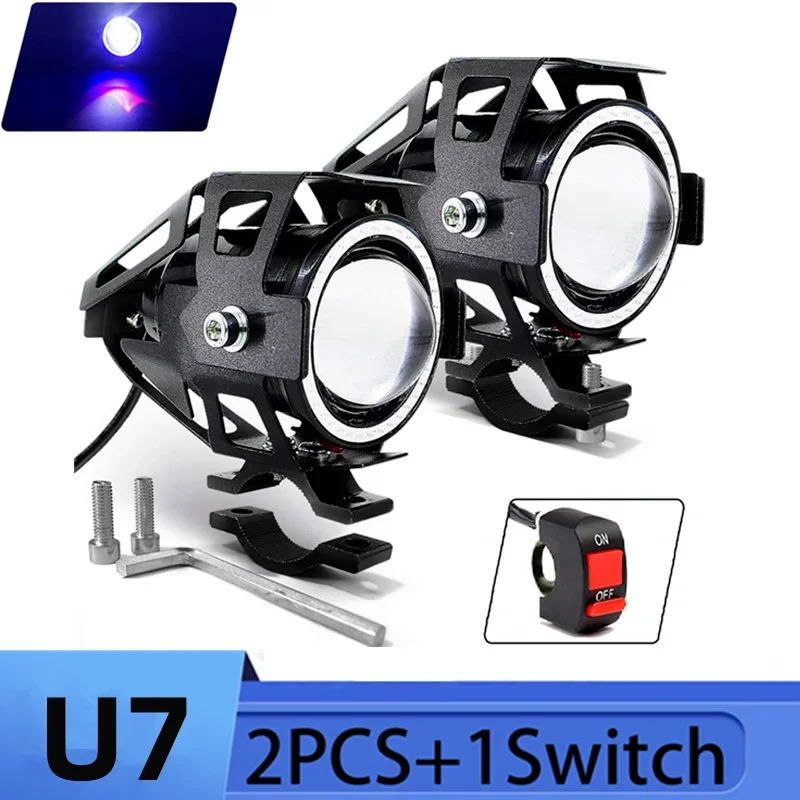Universal Motorcycle Led Headlight Projector - U7 LED auxiliar brillante motocicleta Ojos