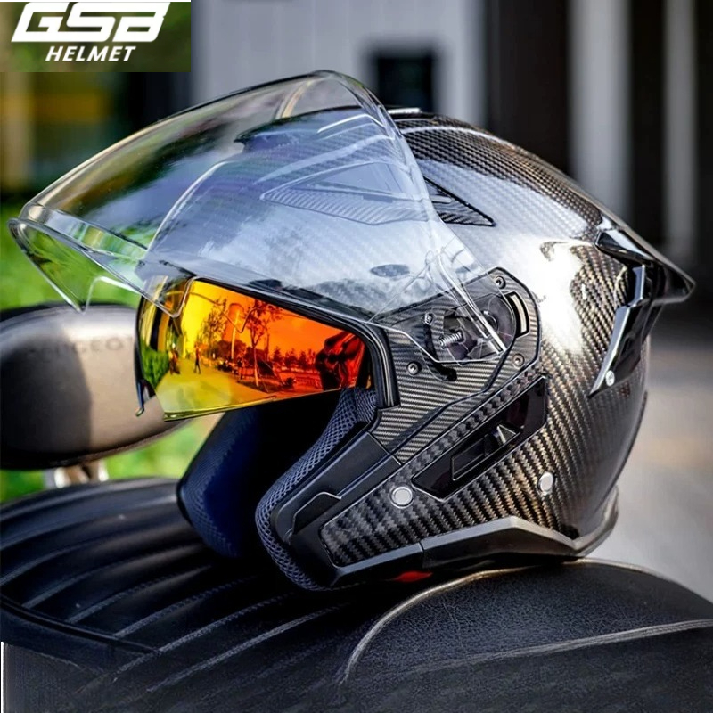Carbon Fiber Lightweight Motorcycle Helmet - Casco de motocicleta de fibra de