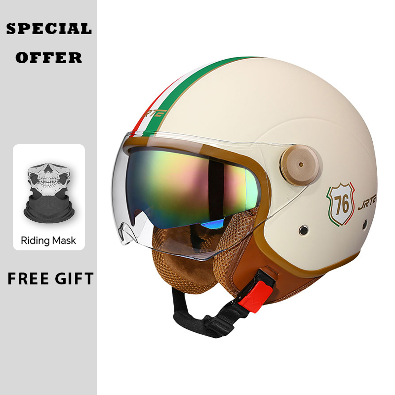 Vintage Open Face Retro Helmet - Cascos de motocicleta de cara abierta
