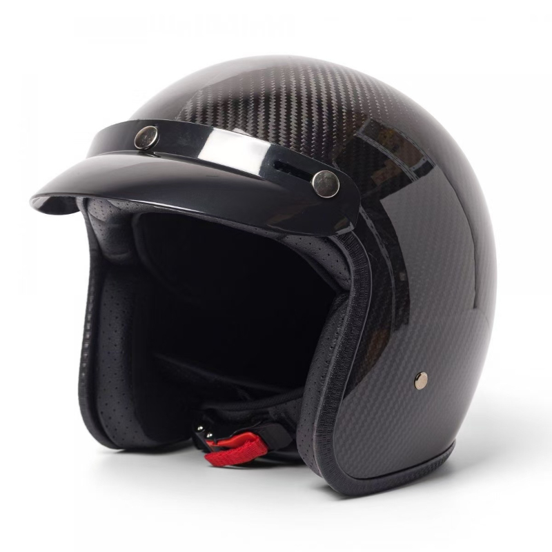 Carbon Fiber Lightweight Motorcycle Helmet - Casco Vintage de fibra de carbono
