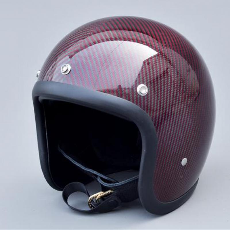 Carbon Fiber Lightweight Motorcycle Helmet - Casco abierto vintage clásico de fibra