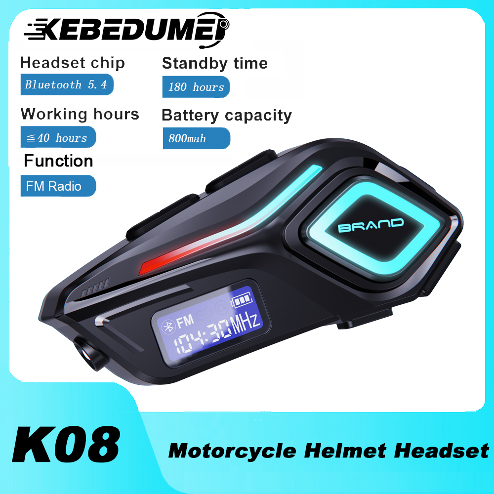 Full Face Motorcycle Helmet With Bluetooth - Auriculares Bluetooth 5,4 para casco de
