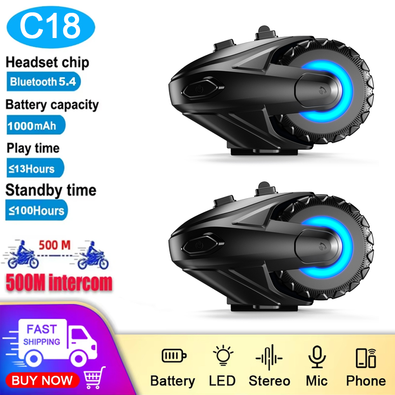 Full Face Motorcycle Helmet With Bluetooth - 1/2 Auriculares Intercomunicadores Bluetooth 5.4 para