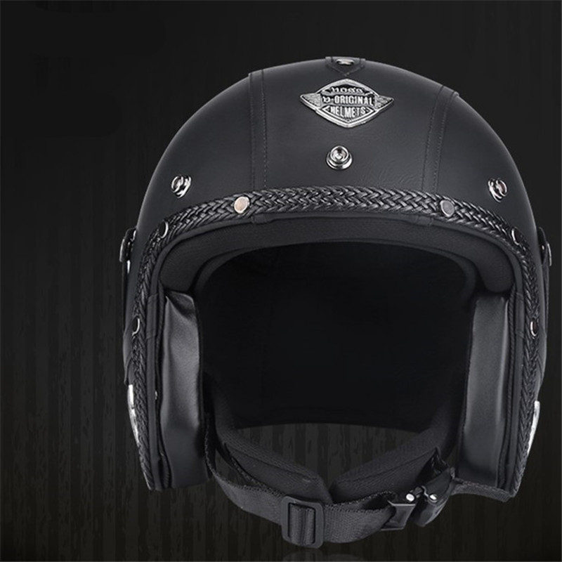 Vintage Open Face Retro Helmet - Cascos de Moto Para hombre y