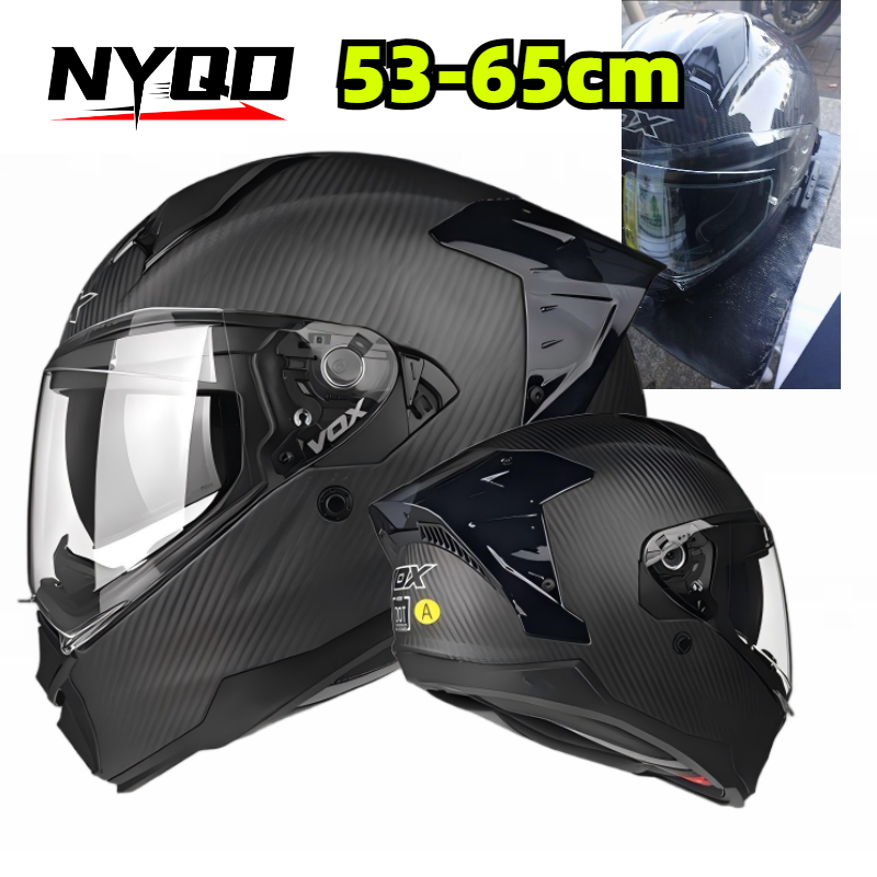 Dual Visor Motorcycle Racing Helmet - Casco de Motocicleta Integral de Fibra